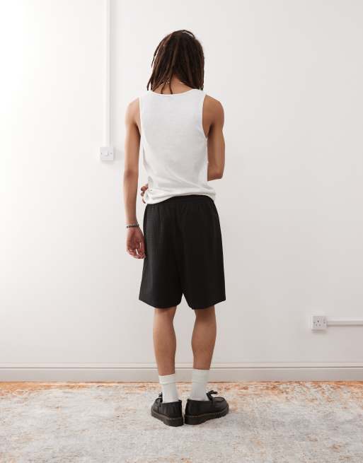 adidas Sportswear - Sorte shorts med vaffeltekstur, 5 af 5