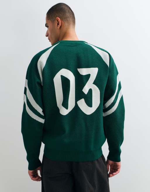 adidas Sportswear Strickpullover mit Logo in Grün, 3 von 5