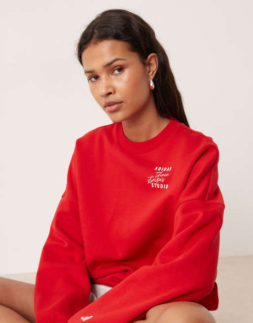adidas Sportswear sudadera Three Stripes Studios en rojo, 3 de 4