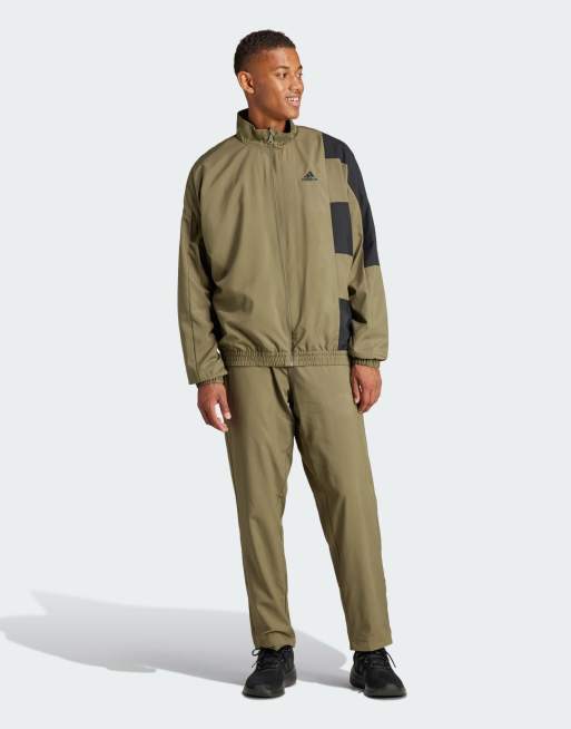 adidas - Sportswear - Survêtement effet color block - Vert