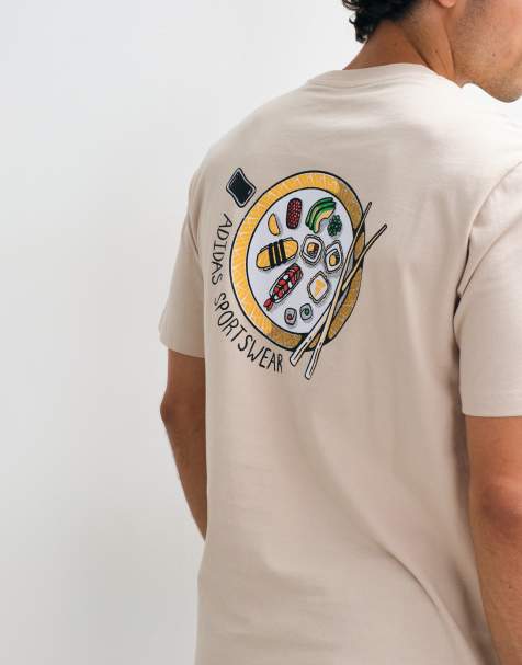 adidas Sportswear sushi graphic T-shirt in gebroken wit - view 1