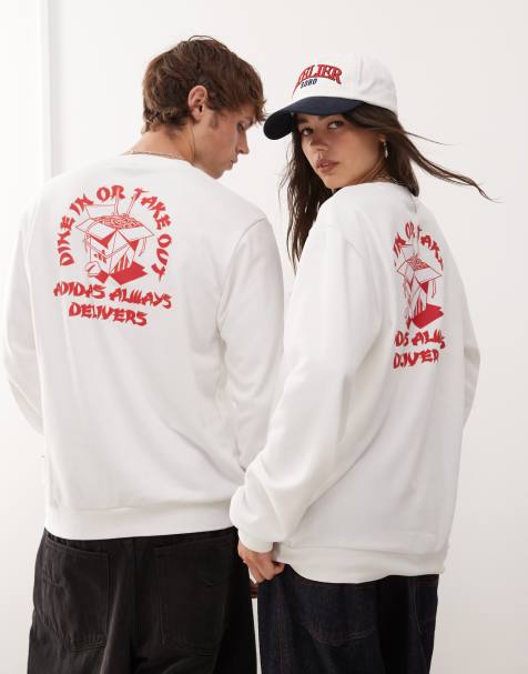adidas Sportswear sweatshirt in white with noodle graphic - view 1