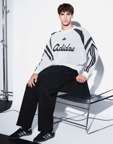 adidas Sportswear sweter dzianinowy z logo w kolorze białym - view 1