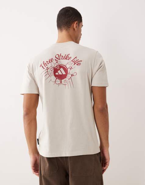 adidas Sportswear – Szary T-shirt z grafiką z kręglami - view 1