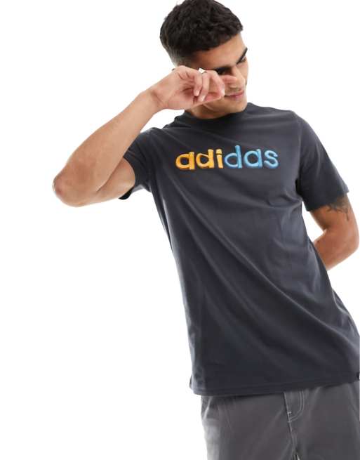 adidas - Sportswear - T-shirt à manches courtes avec logo bicolore - Noir 