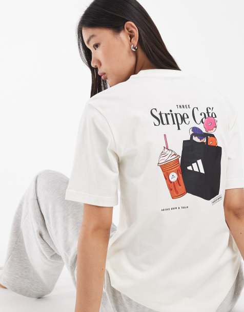 adidas Sportswear t-shirt café en blanc cassé - view 1