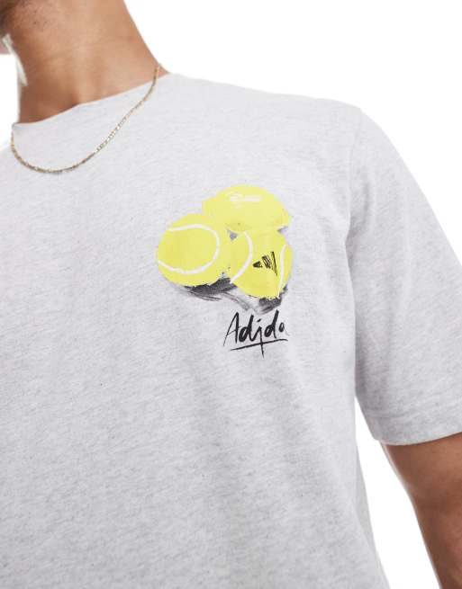 adidas - Sportswear - T-shirt grigia con stampa di limoni, 4 di 4