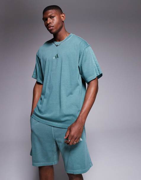 adidas Sportswear – T-Shirt in verwaschenem Grün - view 1