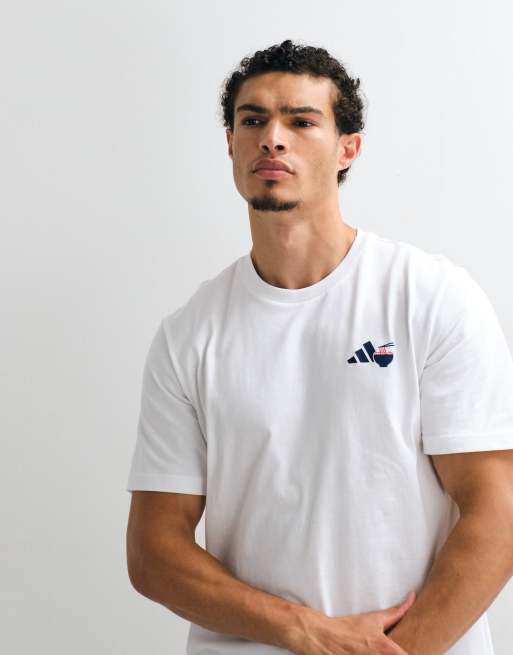 adidas Sportswear T-Shirt mit Ramen-Grafik in Wollweiß, 5 von 5
