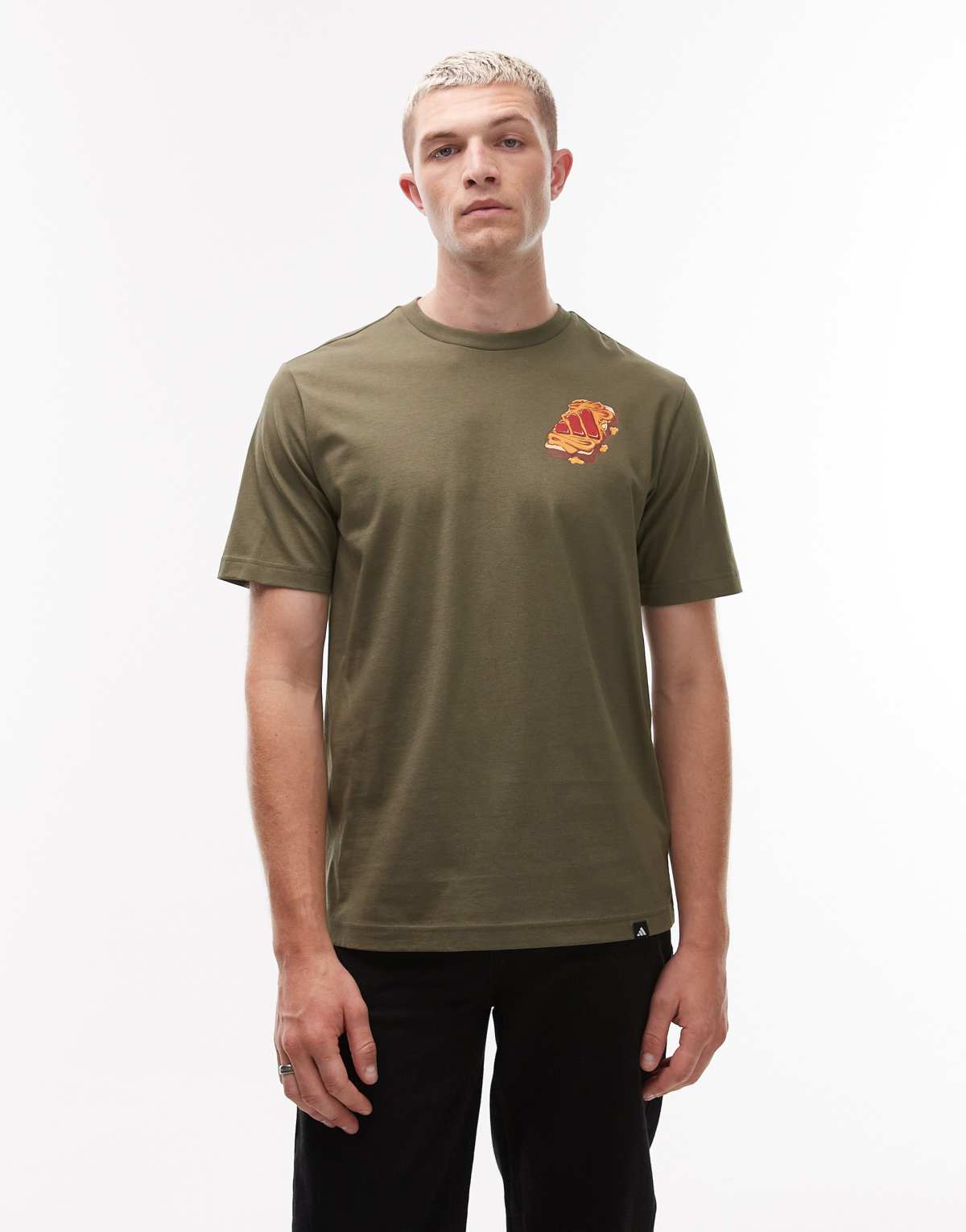 adidas Sportswear t-shirt with peanut butter and jelly graphic in white