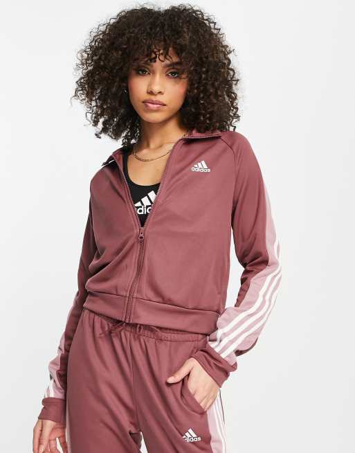 Red stripe best sale adidas tracksuit