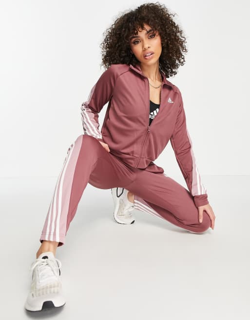 adidas Sportswear – Team – Czerwony dres z 3 paskami