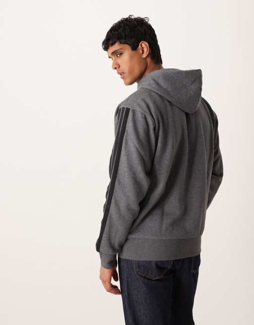 adidas - Sportswear - Three Stripes - Grå hættetrøje i fleece, 2 af 4