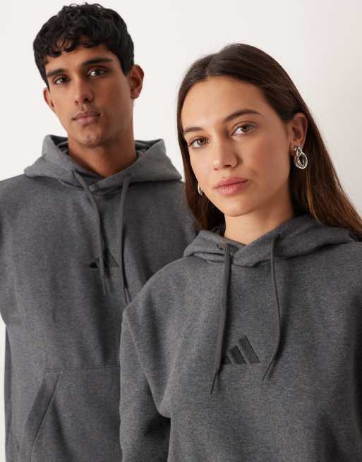 adidas - Sportswear - Three Stripes - Grå hættetrøje i fleece, 4 af 4