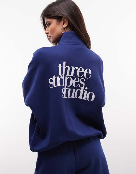 adidas Sportswear - Three Stripes Studio - Maglia sportiva color blu navy - view 1