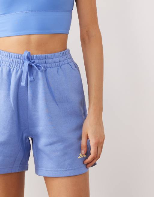 adidas Sportswear Three Stripes Studios jersey short in blauw en geel, 4 van 5