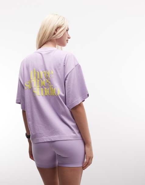 Adidas Sportswear - Three Stripes Studios - Lilla T-shirt med grafik - view 1