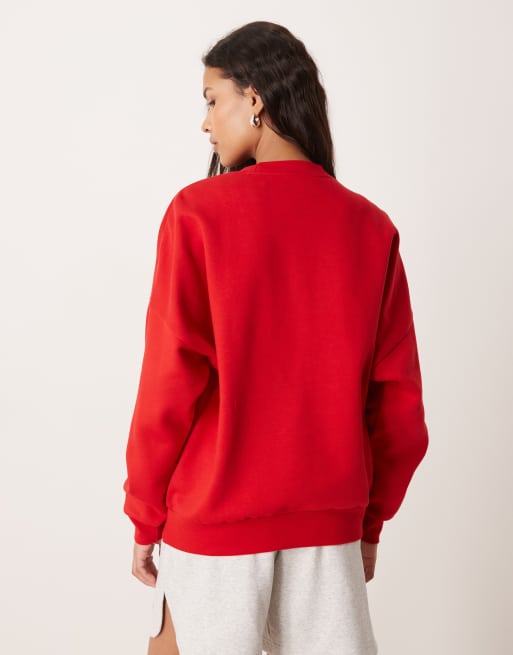 Adidas Sportswear Three Stripes Studios sweatshirt in red, 2 of 4