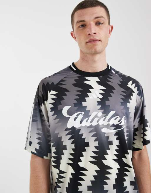 adidas Sportswear Tiro pattern jersey in grey and black, 3 of 5