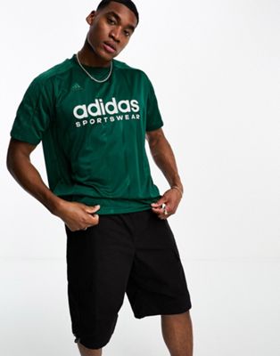 adidas Football Tiro striped t-shirt in green