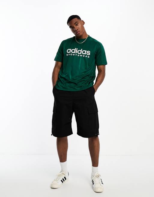 Adidas green outlet shorts and shirt