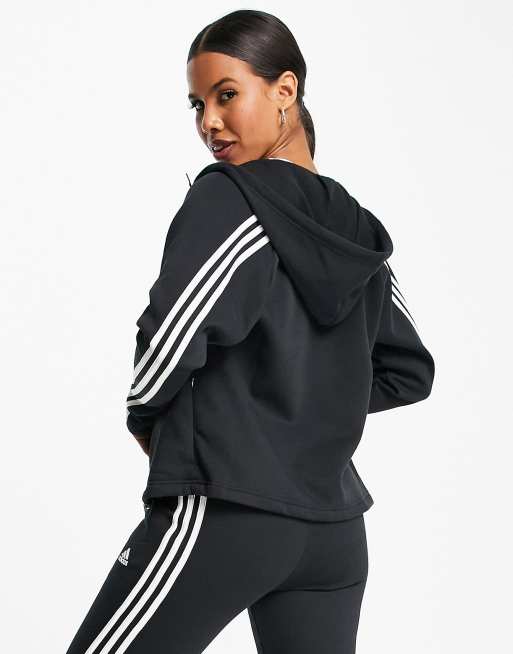 adidas Sportswear HOODED TRACKSUIT - Tracksuit - black 