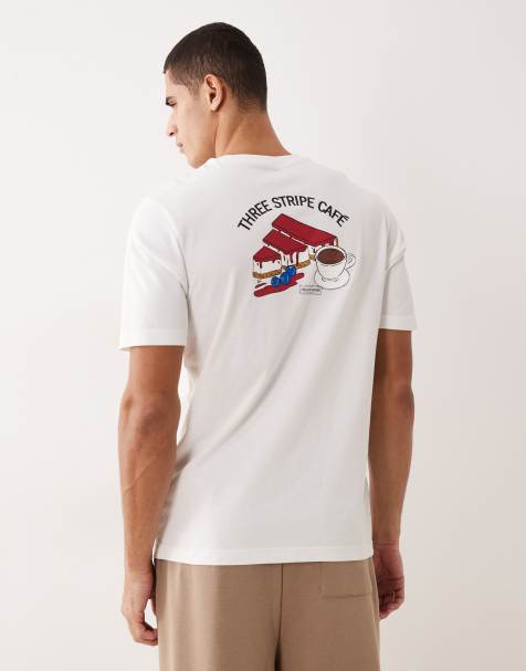 adidas – Sportswear – Vit t-shirt med cheesecaketryck - view 1