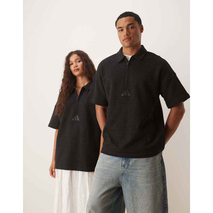 adidas Sportswear waffle polo in black | ASOS