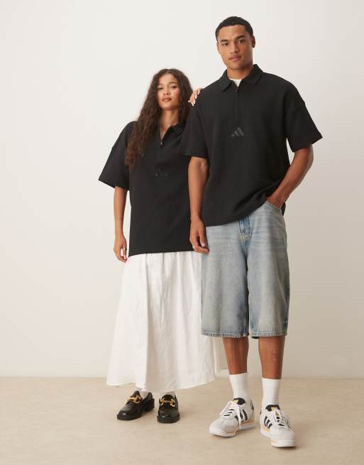 【adidas】Waffle Polo T-shirt ＆ Shorts Set Black adidas Originals Waffle Polo Shirt - JD Sports Global