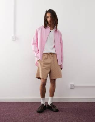 [adidas Originals] adidas Sportswear waffle shorts in beige-Neutral L BEIGE