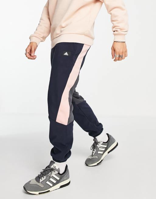 adidas - Sportswear Well Being - Marineblå joggingbukser i polarfleece