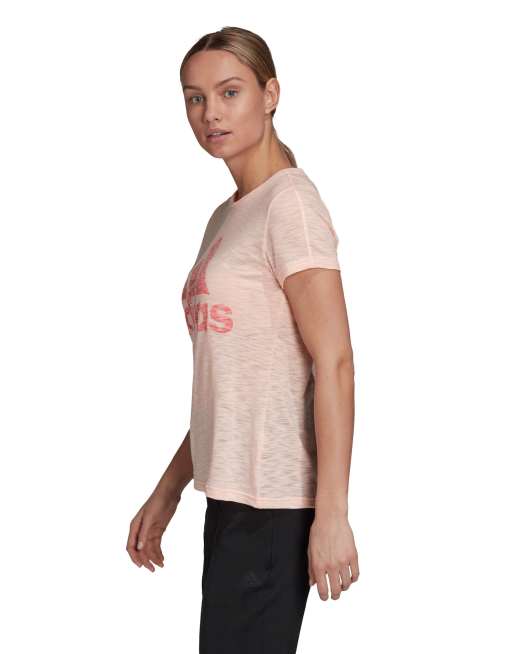 adidas Sportswear winners logo t shirt in peach