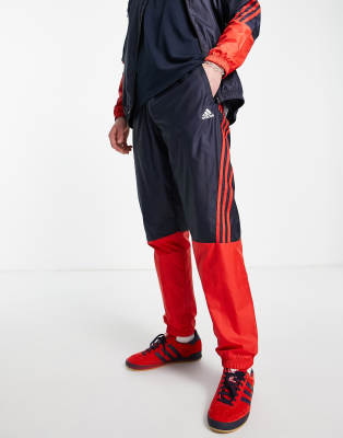 navy and red adidas tracksuit