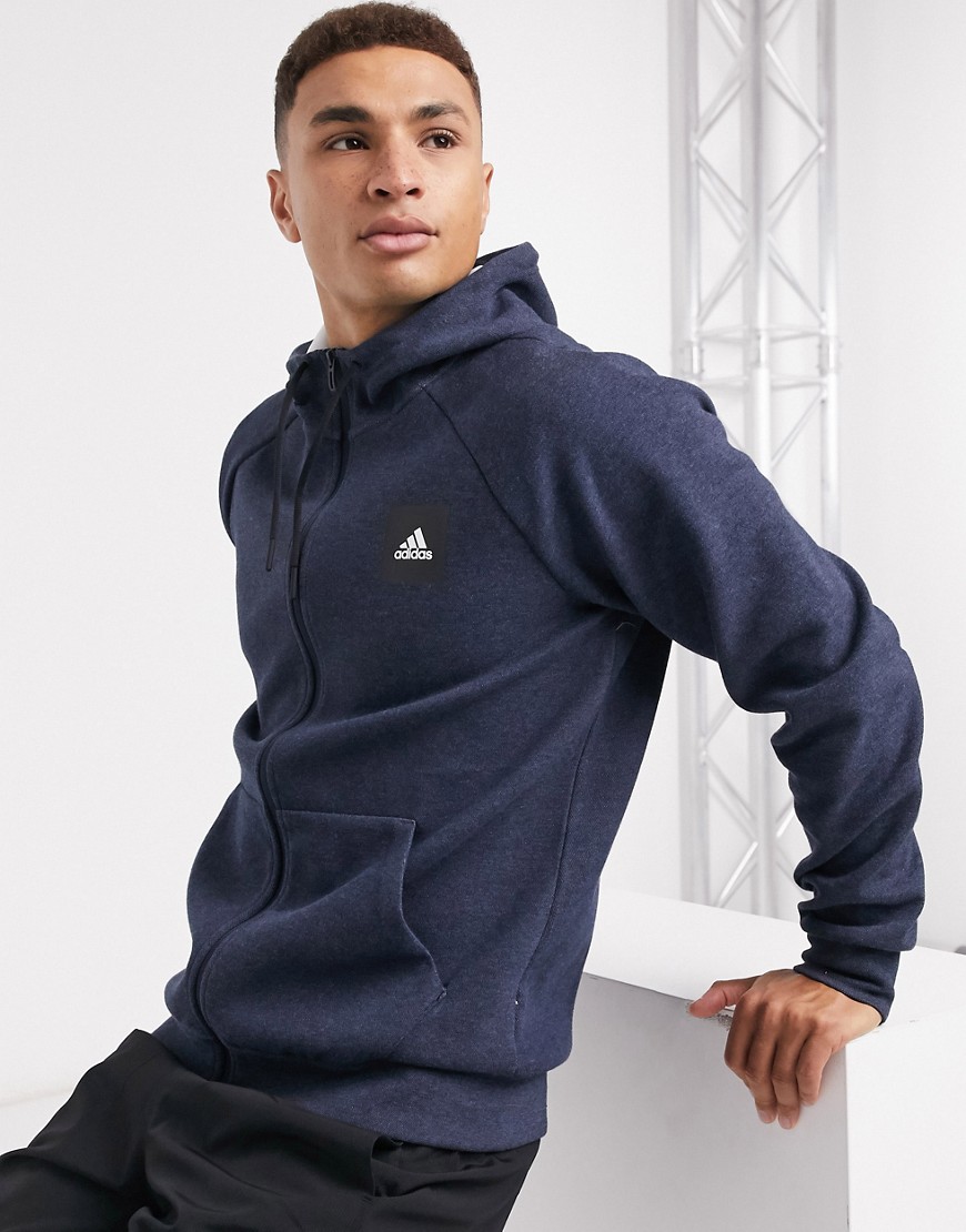 adidas Stadium hoodie in legend ink melange-Navy