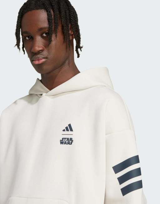 adidas - Star Wars The Mandalorian - Felpa colore bliss con stampa sulla schiena e cappuccio