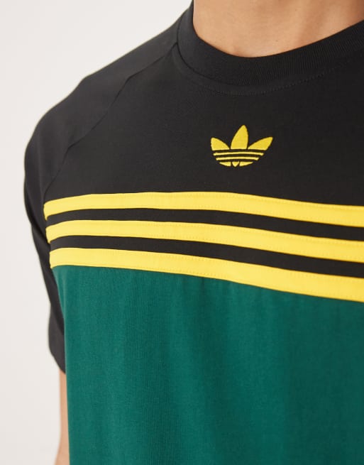 adidas stripe tee in dark green, 5 of 5
