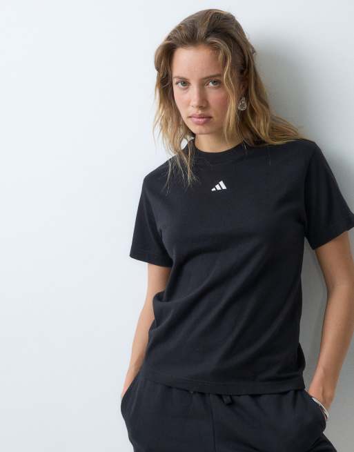 adidas Studio back print t-shirt in black, 5 of 5
