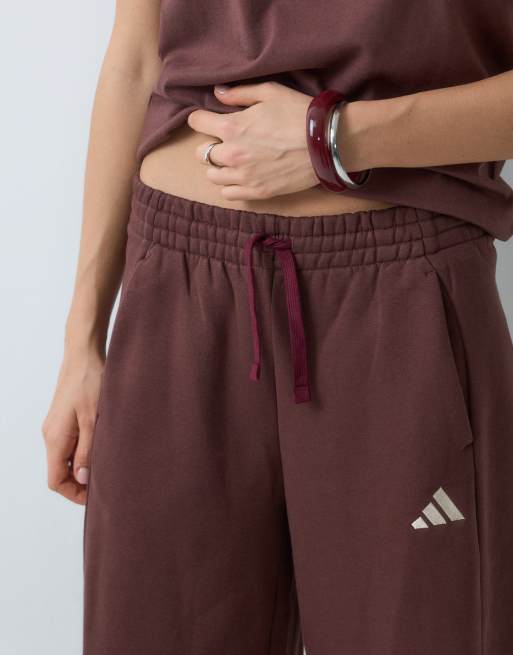 adidas Studio barrel joggers in brown, 4 of 5