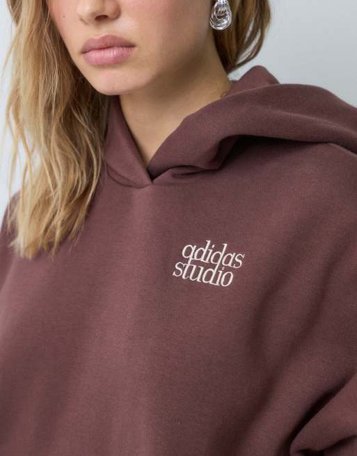 adidas Studio hoodie in brown, 3 of 5