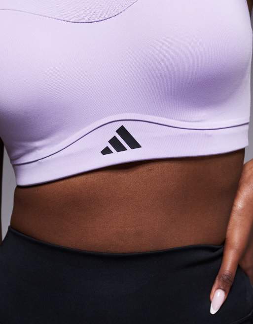 adidas - sujetador deportivo de alto soporte en morado, 3 de 4