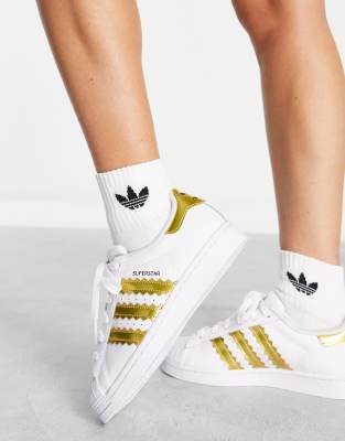 adidas superstar gold trainers