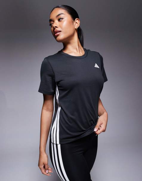 adidas – Svart t-shirt med 3 ränder - view 1