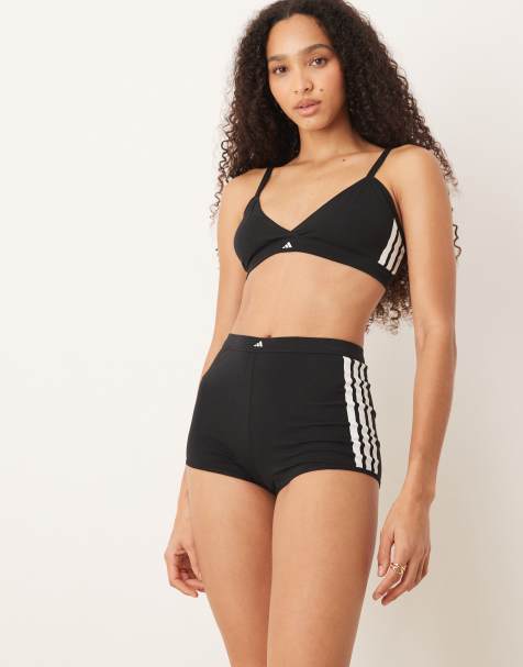 adidas – Svarta korta byxor med tryckt logga - view 1