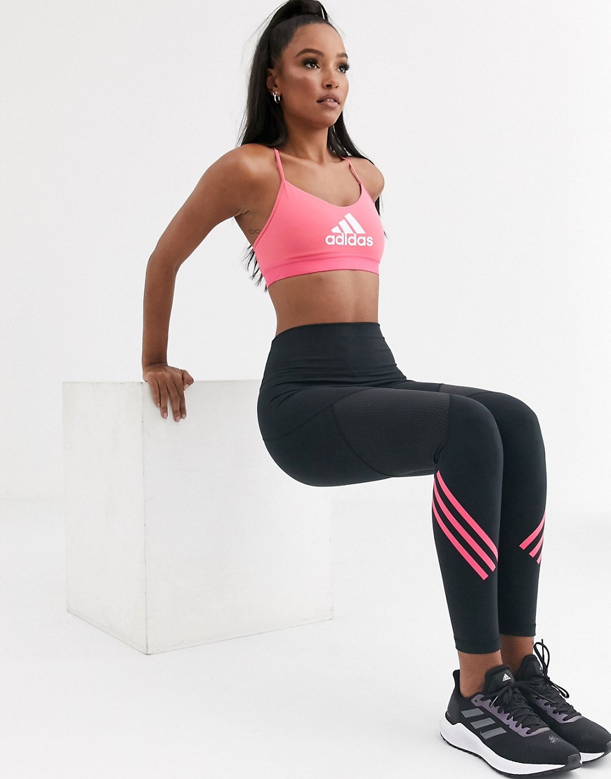 Adidas – Svarta träningsleggings med 3 ränder