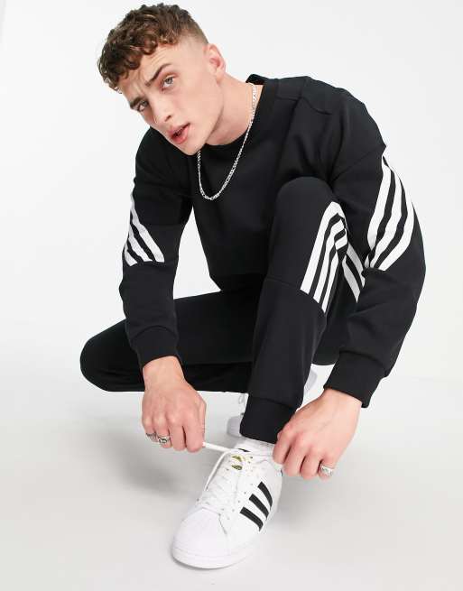 adidas sweatpants with wrap three stripes in black | ASOS