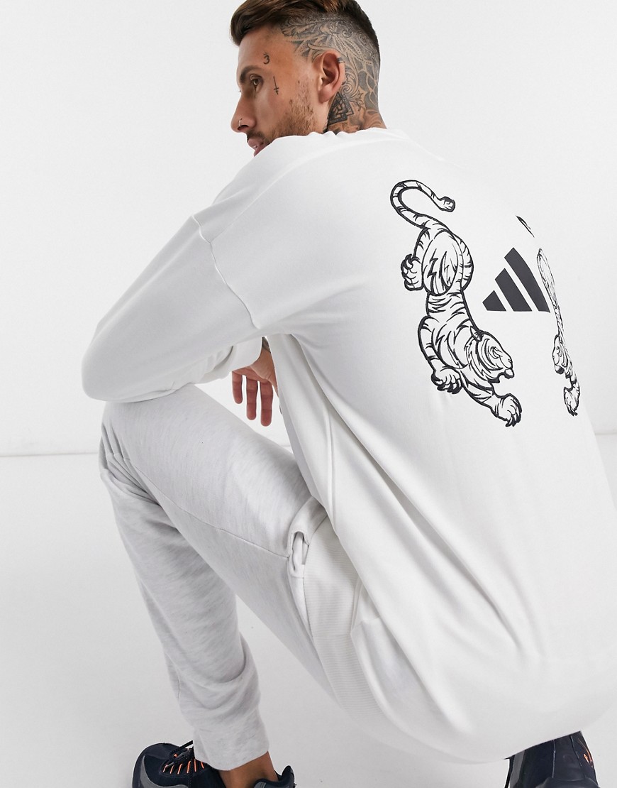 adidas sweatshirt with badge of sports logo in white