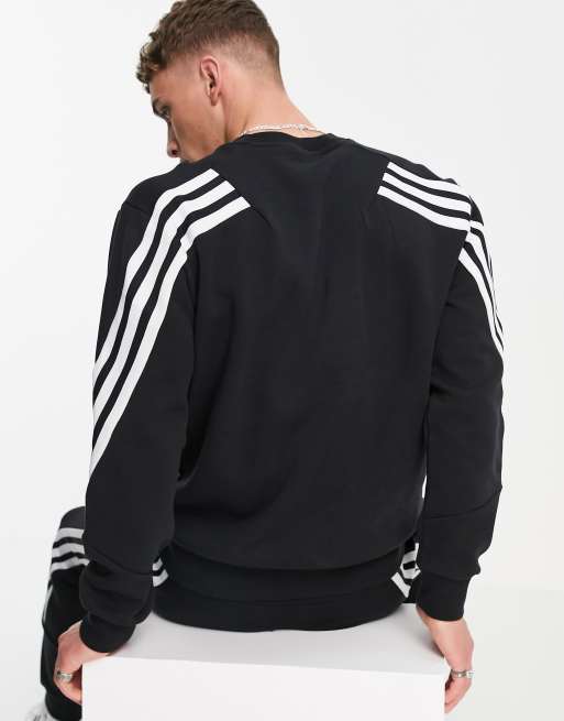 adidas sweatshirt with wrap three stripes in black