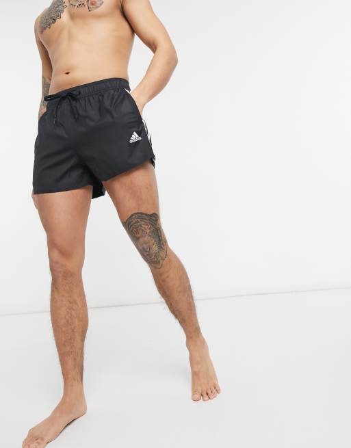 adidas Swim 3-Stripes swim trunks in black