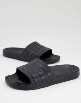 adidas training adilette sliders in all black