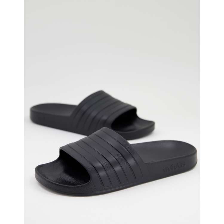 Black hot sale sliders adidas